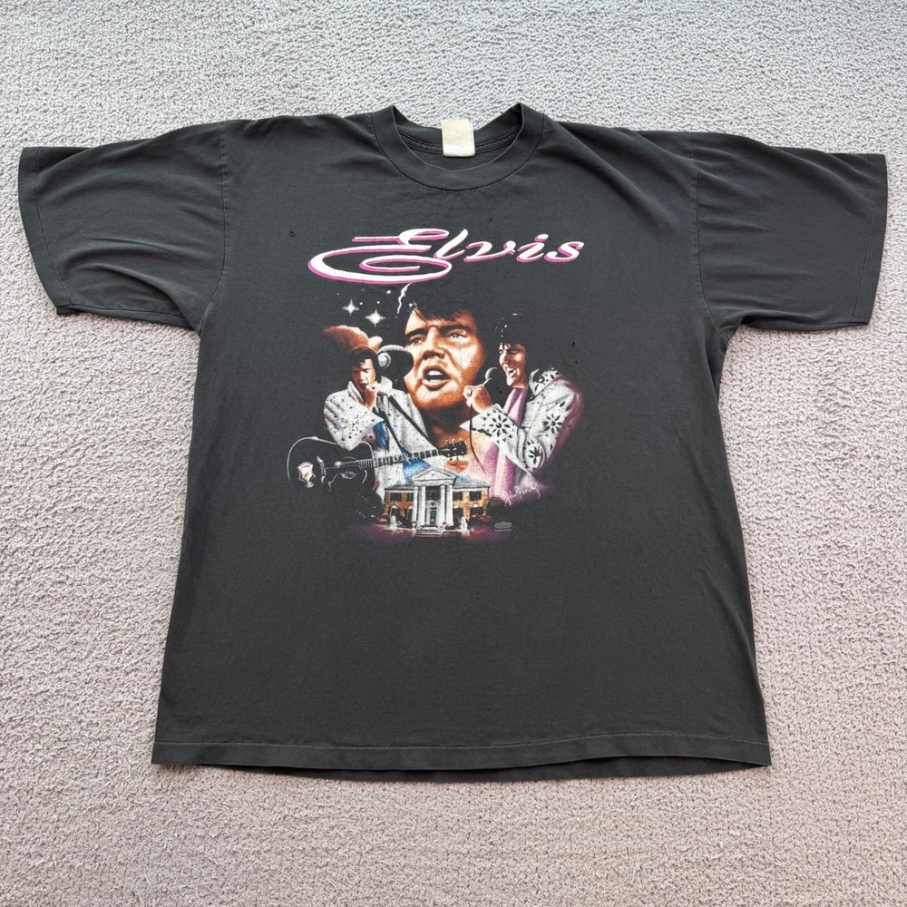 Vintage 1994 Elvis Presley Winterland T-Shirt Single Stitch Black XL 90s Music
